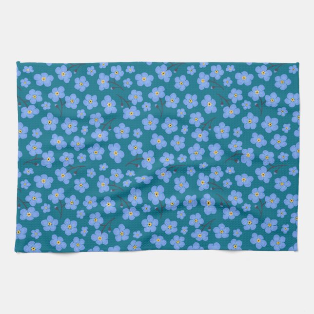 Forget me not pattern tea towel (Horizontal)