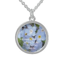Forget Me Not. Personalised, I Love You Pendant .
