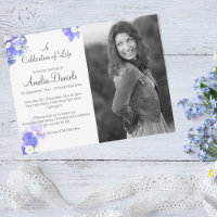 Forget-Me-Not Photo Celebration of Life Card