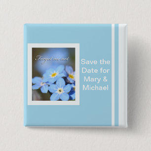 Forget-Me-Not photo on blue 15 Cm Square Badge