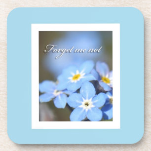 Forget-Me-Not photo on blue Coaster