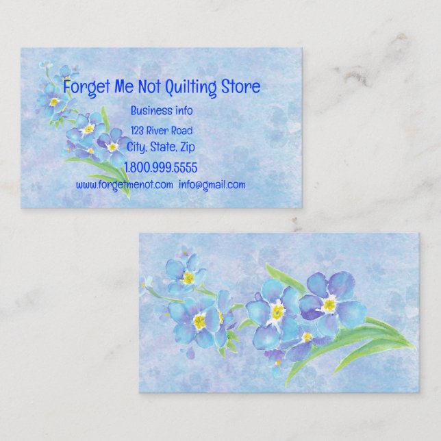 Forget Me Not Pretty Blue Garden Flower   Business Card (Front/Back)