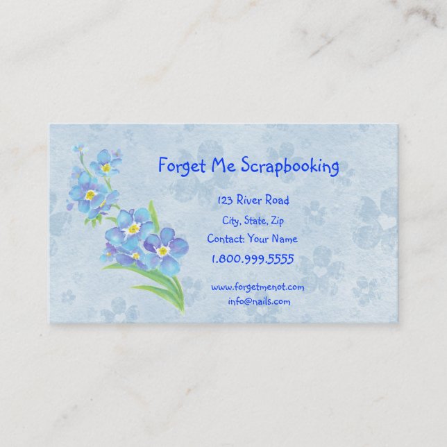 Forget Me Not Scrapbooking Store Business Card (Front)