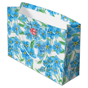 Forget me not seamless floral pattern large gift bag