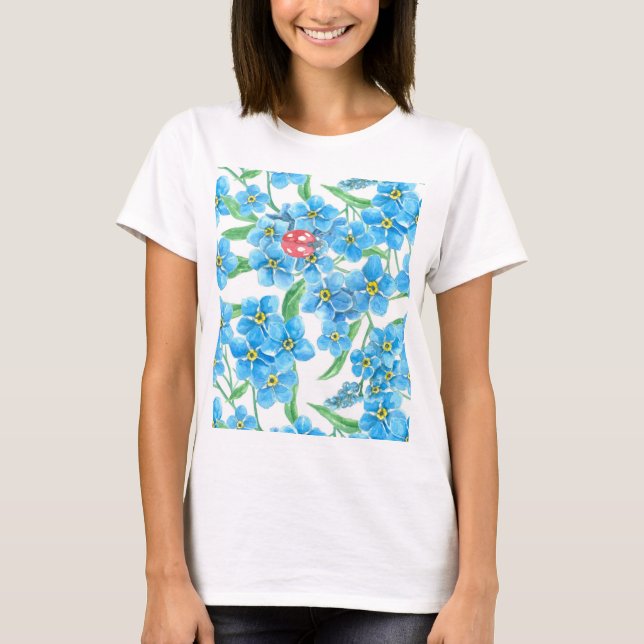 Forget me not seamless floral pattern T-Shirt (Front)