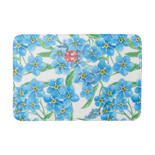Forget me not seamless pattern bath mat