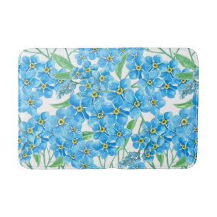Forget me not seamless pattern bath mat