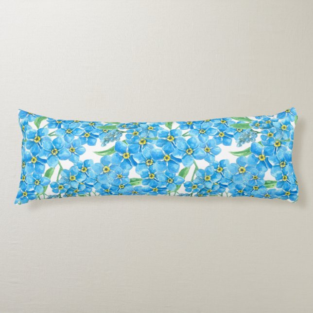 Forget me not seamless pattern body cushion (Front)