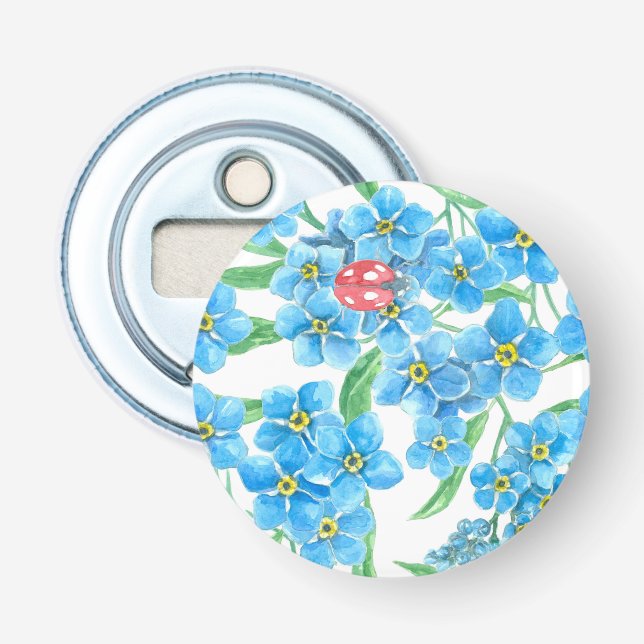 Forget me not seamless pattern bottle opener (Front)