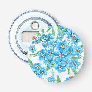 Forget me not seamless pattern bottle opener