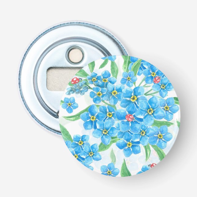 Forget me not seamless pattern bottle opener (Front)