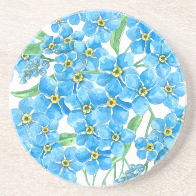 Forget me not seamless pattern coaster (Front)