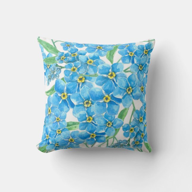 Forget me not seamless pattern cushion (Front)