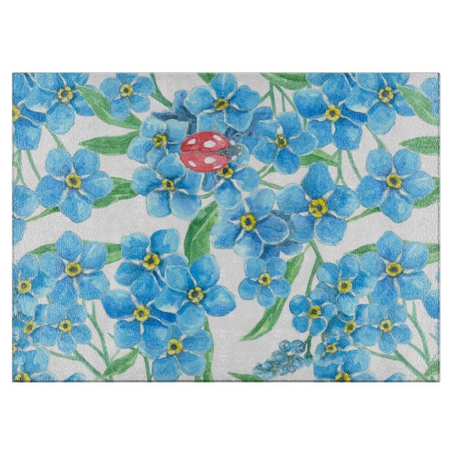 Forget me not seamless pattern cutting board (Front)