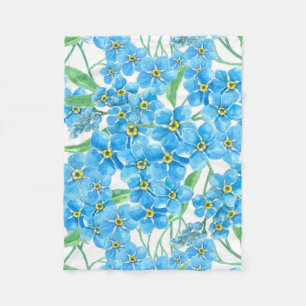 Forget me not seamless pattern fleece blanket