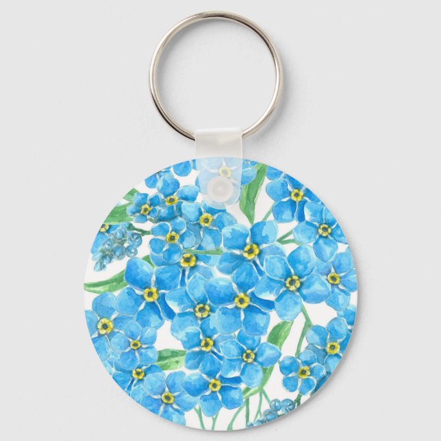 Forget me not seamless pattern key ring (Front)