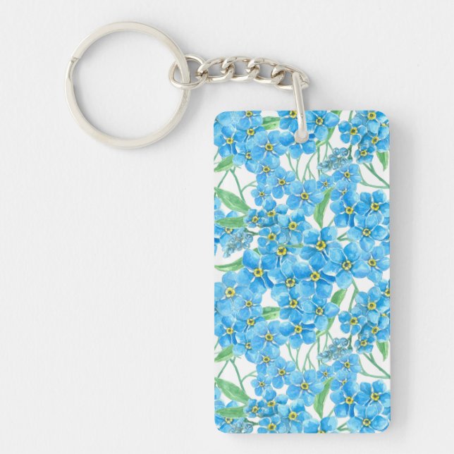 Forget me not seamless pattern key ring (Front)