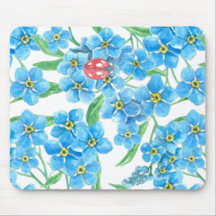 Forget me not seamless pattern mouse mat