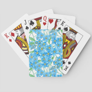 Forget me not seamless pattern playing cards
