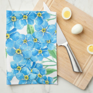 Forget me not seamless pattern tea towel