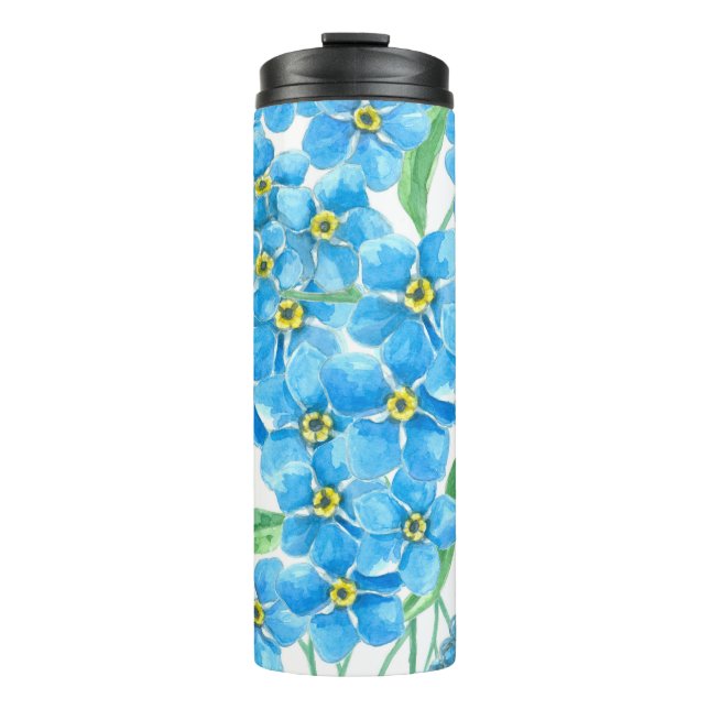 Forget me not seamless pattern thermal tumbler (Front)