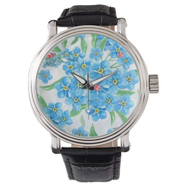 Forget me not seamless pattern watch (Front)
