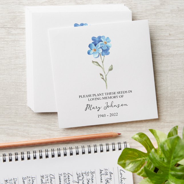 Forget-me-not Seed Memorial Funeral Envelope (Stacked)
