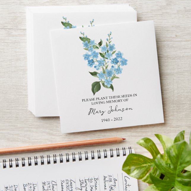 Forget me not Seed Packet  Funeral Envelope (Stacked)