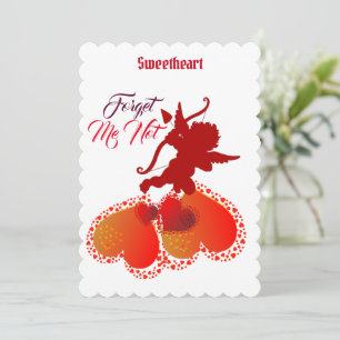 Forget Me Not Sweetheart Cupid Angel Custom   Holiday Card