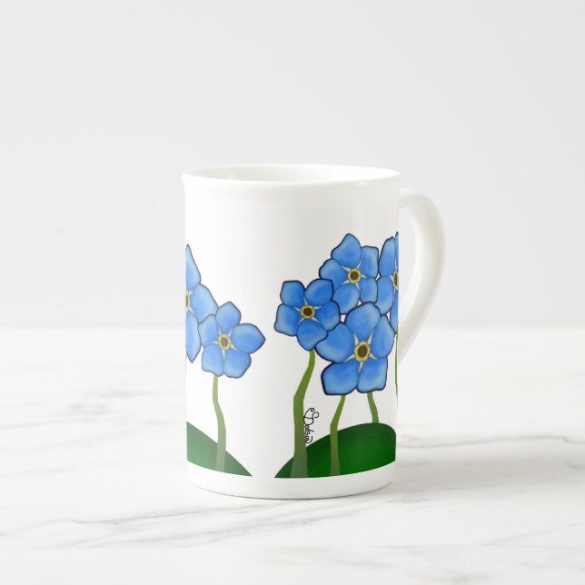 Forget-Me-Not Tea Bone China Mug (Front Right)
