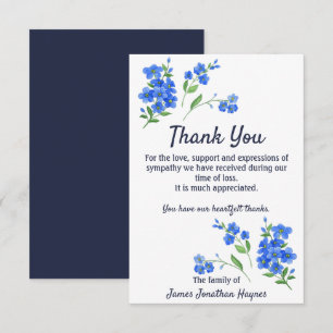 Forget Me Not Thank You Funeral Sympathy