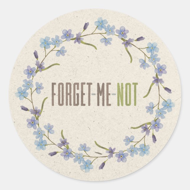 Forget-Me-Not Think of Me Classic Round Sticker (Front)