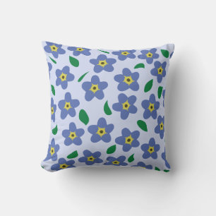Forget Me Not Throw Pillow, Floral Pillow, Flowers Cushion