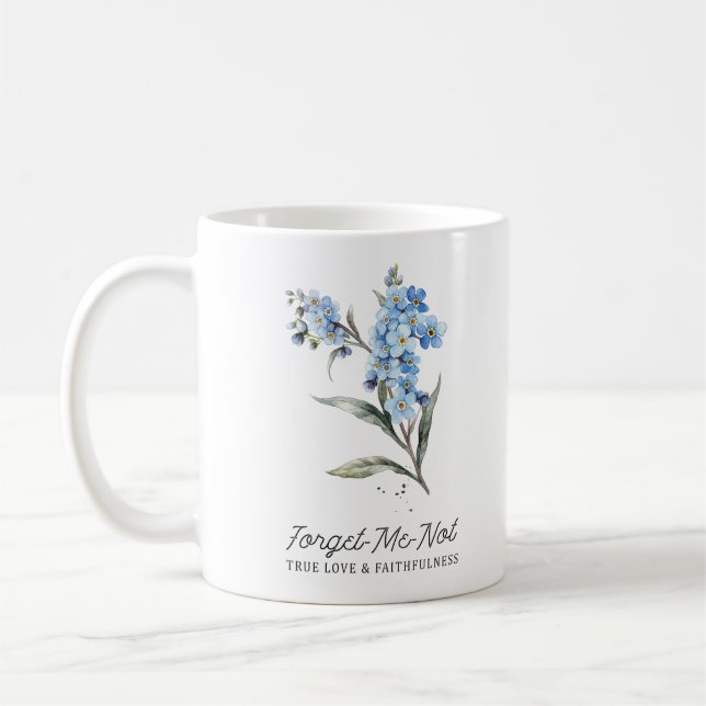 Forget Me Not - True Love And Faithfulness Coffee Mug (Left)
