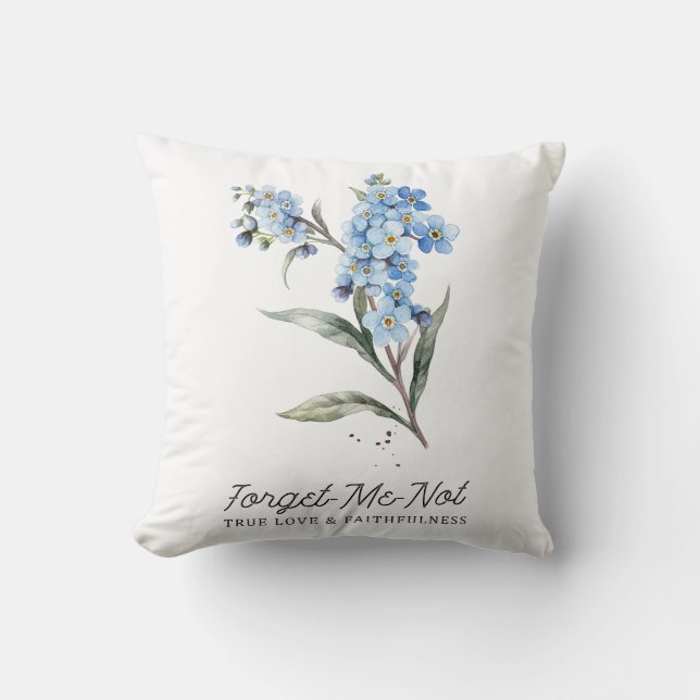 Forget Me Not - True Love And Faithfulness Cushion (Front)