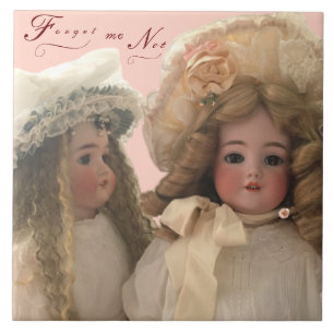 'Forget Me Not' Victorian Dolls Ceramic Tile
