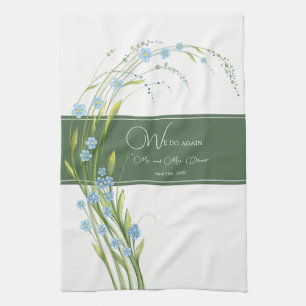 Forget-Me-Not Vow Renewal 10 Years Tea Towel