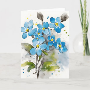 Forget-me-not - Watercolor flowers Card