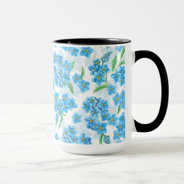 Forget me not watercolor flowers mug (Right)