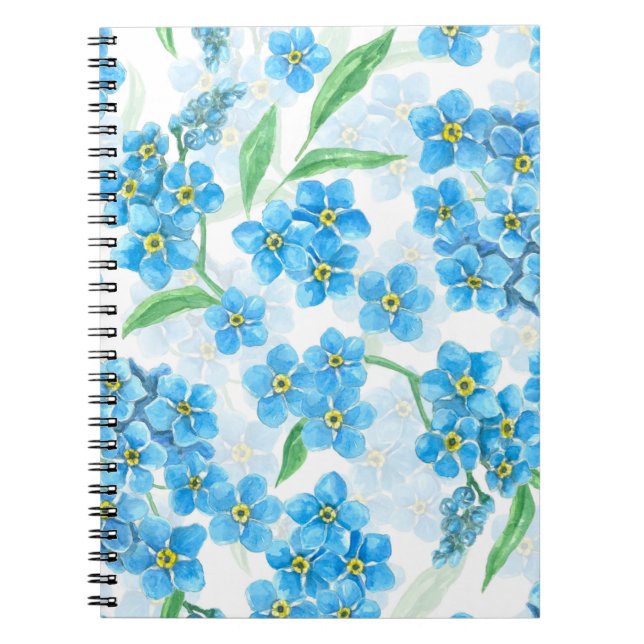 Forget me not watercolor flowers notebook (Front)