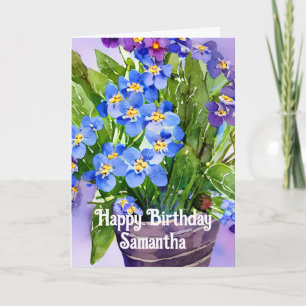 Forget me not watercolor Happy Birthday Card