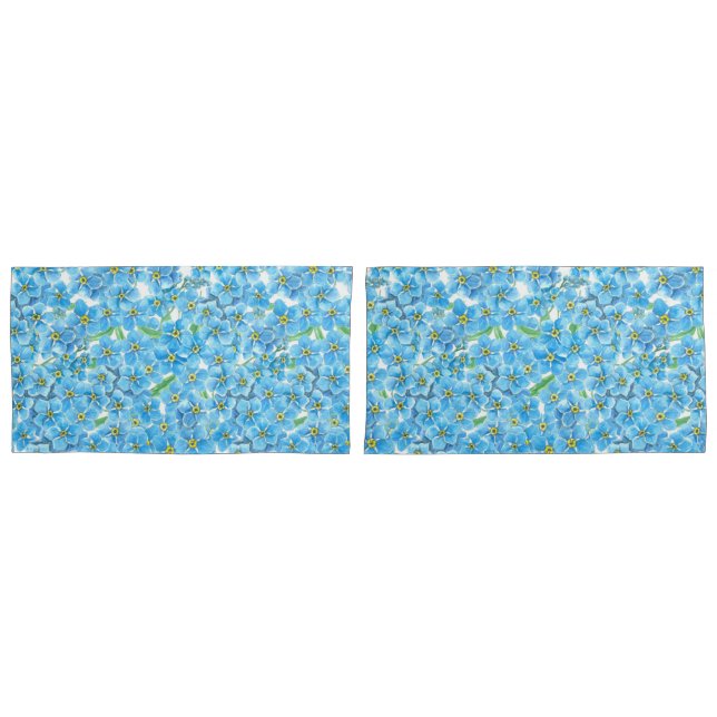 Forget me not watercolor pillowcase (Front-Set)