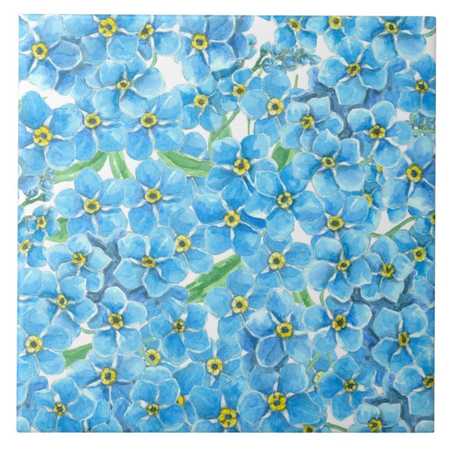 Forget me not watercolor tile (Front)