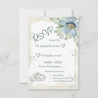 Forget-Me-Not Watercolour Florals  RSVP Card
