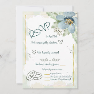 Forget-Me-Not Watercolour Florals RSVP Invitation