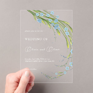 Forget-Me-Not Wedding Acrylic Invitations