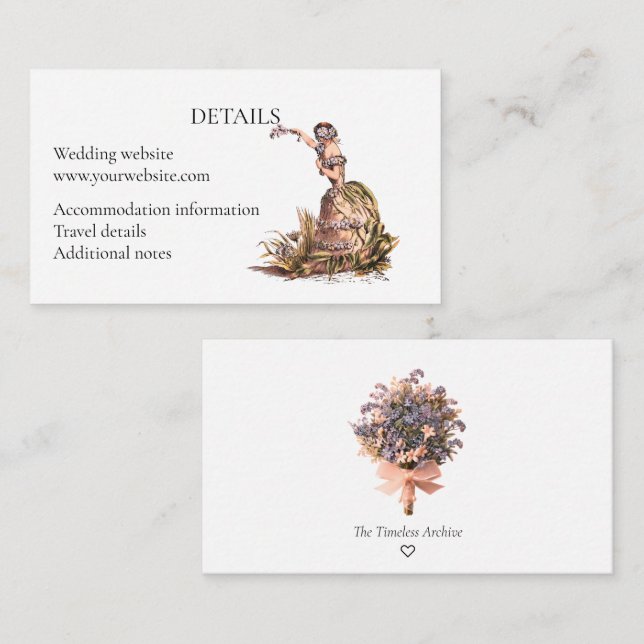 Forget Me Not Wedding Enclosure Card (Front/Back)