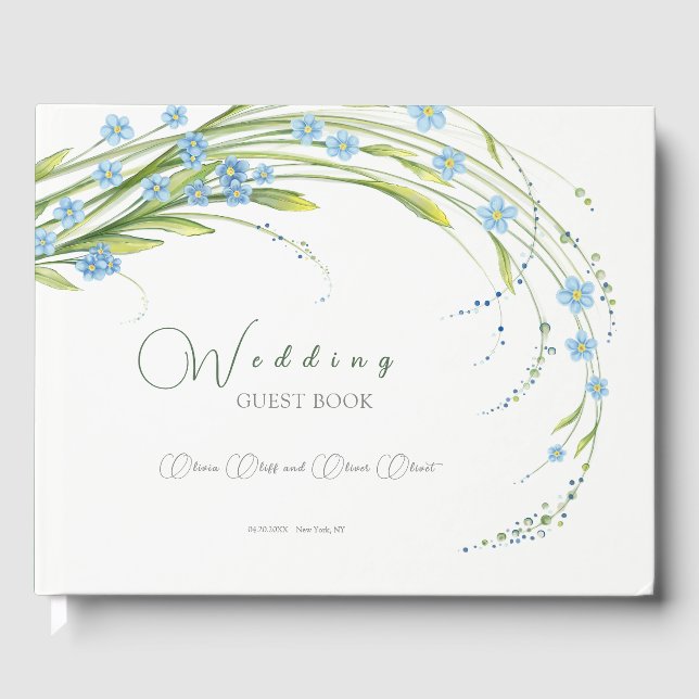 Forget-Me-Not Wedding  Guest Book (Front)