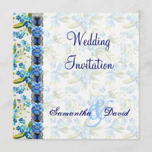 Forget Me Not Wedding Invitation Card