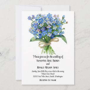 Forget-me-not Wedding Invitation on White